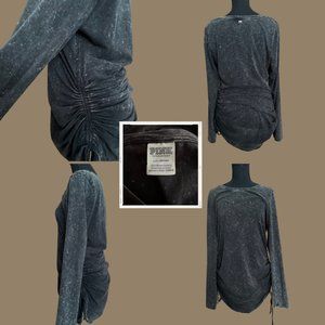 VS Heather Gray Long-Sleeved Scrunch Mini-Dress